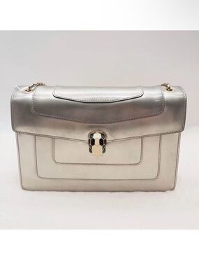 Bvlgari Serpenti Forever Shoulder Bag in metallic silver